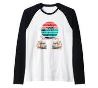 - Camper vacanze estive al tramonto sul mare - Maglia con Maniche Raglan