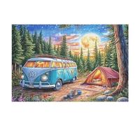 Camper Van Tent Autumn Forest Camping Leisure Life Puzzle 1000 Pezzi Relax E Divertimento Adulti Rompicapo Antistress Attività Per Il Weekend Regalo Per Amici E Parenti 1000 PCS