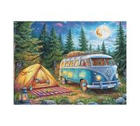 Camper Van Tent Forest Night Camping Leisure Life Puzzle 500 Pezzi Sfida Intellettuale Avanzata Rompicapo Per Menti Acute Esercizio Cerebrale Stimolo Mentale Regalo Per Person 500 PCS