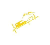 Camper Van Vinyl Decal Mountain Style Adesivo Decorazione Automatica Impermeabile Sul Paraurti Carrozzeria Dell'auto Finestrino Posteriore Laptop Adesivi Carrozzeria(Glossy Yellow,60x26.3cm)