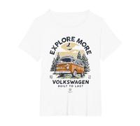 Camper Volkswagen Type 2 T2 Esplora Altro Maglietta, Donna Plus-Size, Bianco, 4X