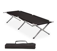 CampFeuer Brandina nero | caricabile fino a 180 kg | lettino da campeggio in acciaio | lettino da giardino con borsa da trasporto, lettino da pesca, lettino da spiaggia | branda pieghevole