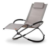 CampFeuer Sedia a sdraio relax | Grigio | Lettino prendisole pieghevole da giardino, sdraio, sedia da giardino | Sedia pieghevole, lettino, seggiolone oscillante, sdraio a dondolo, sdraio oscillante