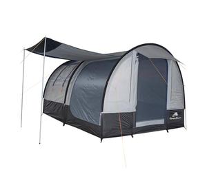 CampFeuer tenda Smart per 4 persone | Nero/blu/grigio | Grande tenda tunnel con 3 ingressi, 2000 mm colonna d'acqua | Parete divisoria rimovibile | Tenda per gruppi, campeggi e famiglie