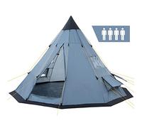 CampFeuer Tipi Spirit per 4 Persone | a Colmo | 3.000 mm di Colonna d'Acqua | Indiana per Campeggio, Escursionismo | a Piramide (Grigio)