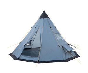 CampFeuer Tipi Spirit - Tenda da campeggio indiana per 4 persone, con zanzariere, per esterni, resistente all'acqua, 3000 mm, colore: blu