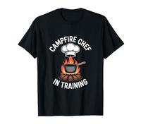Campfire Chef In Formazione Divertente Campeggio Natura All'aperto Maglietta