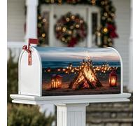 Campfire - Coperture magnetiche per cassette postali, accoglienti lanterne rustiche da spiaggia, autunnali, copertura per cassetta postale arancione, decorazione per prato, 53 x 65,5 cm