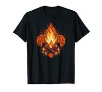 Campfire Fleur-De-Lis Abstract Scouting Logo Art Maglietta