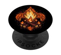 Campfire Fleur-De-Lis Abstract Scouting Logo Art PopSockets PopGrip Adesivo