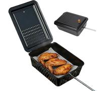 Campfire Popcorn - Portable Outdoor Pot with Long Wooden Handle | Iron Campfire Baking Pan and Tableware for Hiking, Picnics, and BBQ | 9.8-Inch Compact Campfires Cookware