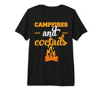 Campfires And Coctails Camping Camper Adventure Nature Lover Maglietta Premium
