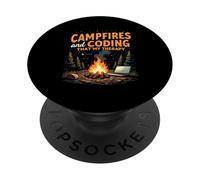 Campfires and Coding That's My Therapy PopSockets PopGrip Adesivo