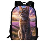 Campi di lavanda da sogno in Provenza, un demone simile a un gatto che scende dal cielo e porta via i cadaveri, borse leggere, zaini per laptop, grande zaino da 17 pollici a forma di animale, zaino