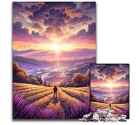 Campi di lavanda in Provenza Francia puzzle da 1000 pezzi in legno puzzle fai da te stimolante gioco decorativo giocattolo interattivo per famiglie 1000 pezzi (38x26 cm)