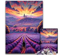 Campi di lavanda in Provenza Francia. Puzzle da 1000 pezzi per adulti. Puzzle per adulti. Attività divertente per famiglie. Sfida mentale. Regalo perfetto per adolescenti. 1000 pezzi (38x26 cm).