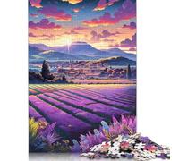 Campi di lavanda in Provenza, Francia9 Puzzle Premium 100% cartone riciclato Puzzle 100% cartone riciclato per bambini e adulti Regalo di Natale (75x50 cm)