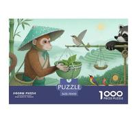 Campi terrazzati Raccolta del tè Puzzle in Legno Impermeabile DIY Puzzles Da 1000 Pezzi Regali Per Adulti Sfidanti E Rompicapo Giochi Educativi