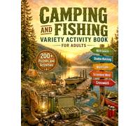 Camping and fishing: Variety activity books for adults