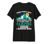 Camping Buddy I Married Mine Hiking Camper Adventure Lover Maglietta Premium