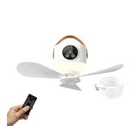 Camping Ceiling Fan - Rechargeable 7200mAh Portable Light Cooling Device for Remote Control | USB Powered Silent with Air Circulation System, RV Gazebo Patio for Tent Bedroom Garage Travel Fan