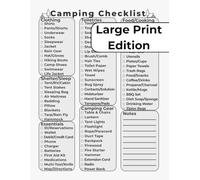 Camping Checklist: Large Print Black & White Edition: An Easy-to-Use Packing Guide for Tent, RV, and Cabin Trips