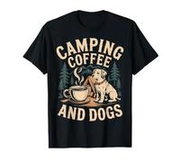 Camping Coffee And Dogs Hobby all'aperto - Maglietta