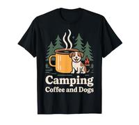 Camping Coffee And Dogs Hobby all'aperto - Maglietta