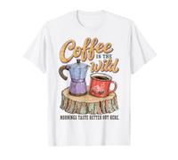 Camping Coffee Lover Outdoor Morning Wilderness Adventure Maglietta