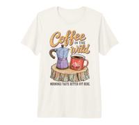 Camping Coffee Lover Outdoor Morning Wilderness Adventure Maglietta Premium