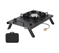 Camping Companion, fornello a gas pieghevole in acciaio inox, progettato per adattarsi facilmente ai tavoli Igt (nero)
