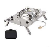 Camping Companion, fornello a gas pieghevole in acciaio inox, progettato per adattarsi facilmente ai tavoli Igt (argento)