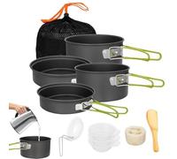Camping Cookware Set - Non -Stick Portable Vasetti e Pans | Outdoor Camping Pots For 2TB 3 People For Picnic Kitchen Hiking Backpacking Travel, Lightweight Alluminio Lega Cookware With Large Small Fr