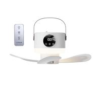 Camping Fan With Light - 9.06 Inch Rechargeable Outdoor Ceiling Fan