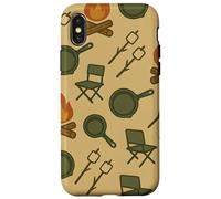 Camping Fire Pit Marshmallow Cast Iron Pattern Custodia per iPhone X/XS