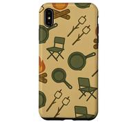 Camping Fire Pit Marshmallow Cast Iron Pattern Custodia per iPhone XS Max