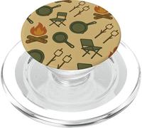 Camping Fire Pit Marshmallow Cast Iron Pattern PopSockets PopGrip per MagSafe