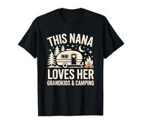 Camping Grandma Typography Art Outdoor Adventure Camper Maglietta