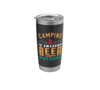 Camping Is Awesome Beer Makes It Awesome Hiking Camper Bicchiere termico in acciaio inox doppia parete