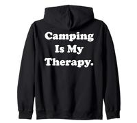 Camping Is My Therapy Outdoor Adventure Felpa con Cappuccio