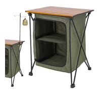 Camping Kitchen Station Portatile Cooking Cabinet Foldable Outdoor Table Picnic Food Prep Stand Barbecue Prep Workstation Travel Cooking Organizer Outdoor Meal Station Camp Kitchen Storage Unit