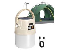 Camping Lantern, Portable Solar Light, Double Mode Waterproof Lamp, Rechargeable with Hook, Compact Survival Gear, for Tent, Hiking, Fishing, Home, Indoor, Outdoor