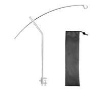 Camping Lantern Stand, Folding Light Pole, Portatile Adjustable Rack, Sturdy Support Design, Lightweight Camp Gear, Ideale per adulti, beach, barbecue, viaggiatori, cooking, backyard, nero, argento
