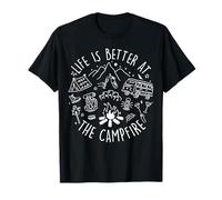 Camping Life Is Better At The Campfire Campeggio Camper Donne Maglietta