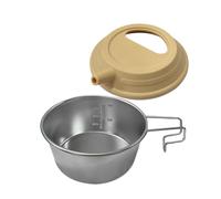 Camping Mug with Lid - Folding Handle Kettle with Silicone Lid Bowl | Camp Coffee Mug for Travel Hot Cold Coffee Tea Drink Cooking