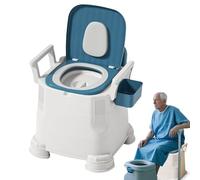 Camping Portable Commode Chair - Outdoor Travel Toilet Seat for Use | Thick Construction with Removable Inner Container, Lightweight Fold Away Restroom 18.11x16.54x20.47 in