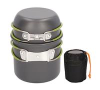 Camping Pot & Bowl Set | Food Grade Aluminum Alloy & Stainless Steel | Foldable Heat - Protective Handle for Backpacking/Hiking/Picnic | Compact Cookware with Storage Bag