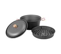 Camping Pot Portable large Capacity Camp Pan Lightweight Heat Resistant Cooking Pot Outdoor Picnic Steamer Boiling Gear for Backpacking, Hiking, Travel, Campfire, Adventure