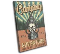 Camping Retro Adventure Vintage SINGLE TELA parete arte foto stampa