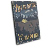 Camping Retro Adventure Vintage SINGLE TELA parete arte foto stampa